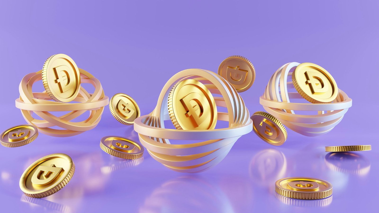 a group of gold coins