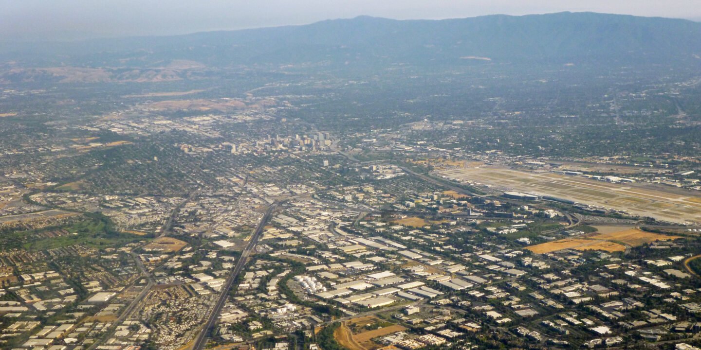 Aerial view of Silicon Valley, where the H-1B visa cost changes are felt most
