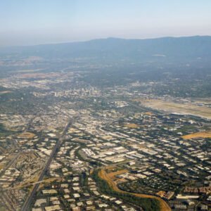 Aerial view of Silicon Valley, where the H-1B visa cost changes are felt most